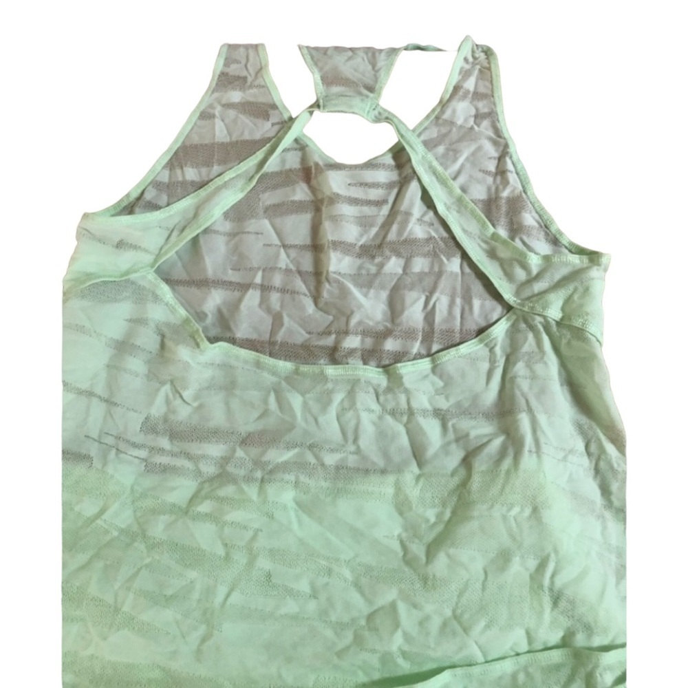 Puma size XL mint green open racer back semi sheer tank